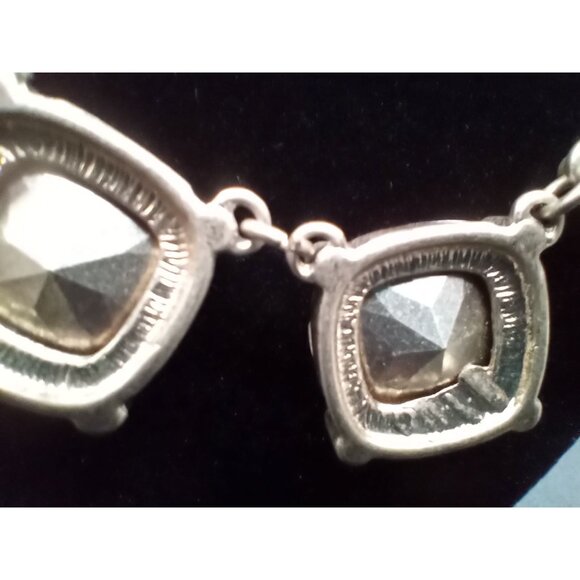 Necklace Statement Faceted Opalescent Faux Stones .75" Vintage Adjusts 15-20" - Picture 14 of 16